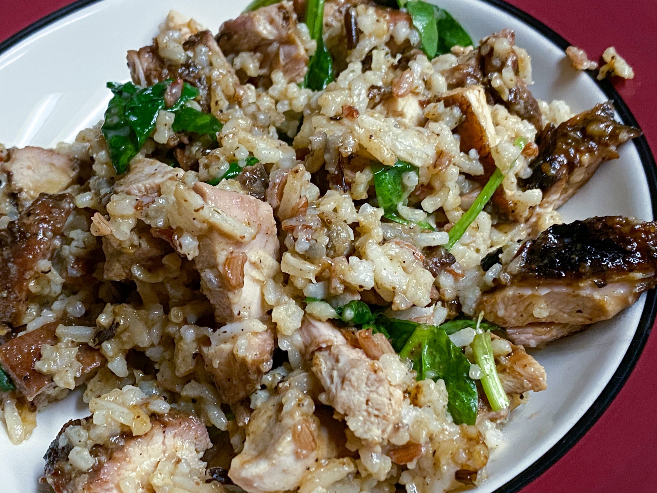 chicken with spinach and rice